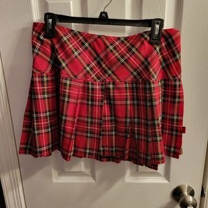 TRIPP NYC RED PLAID MINI SKIRT
